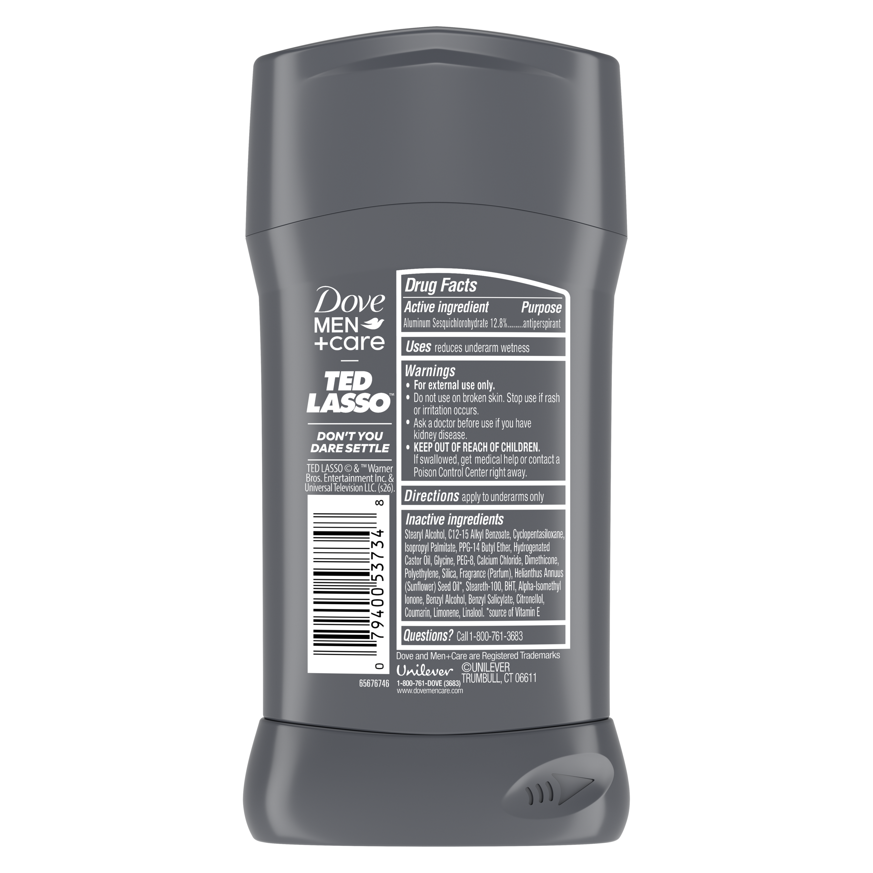 Dove Men+Care Ted Lasso Don't You Dare Settle Invisible Solid Stick 2.6oz
