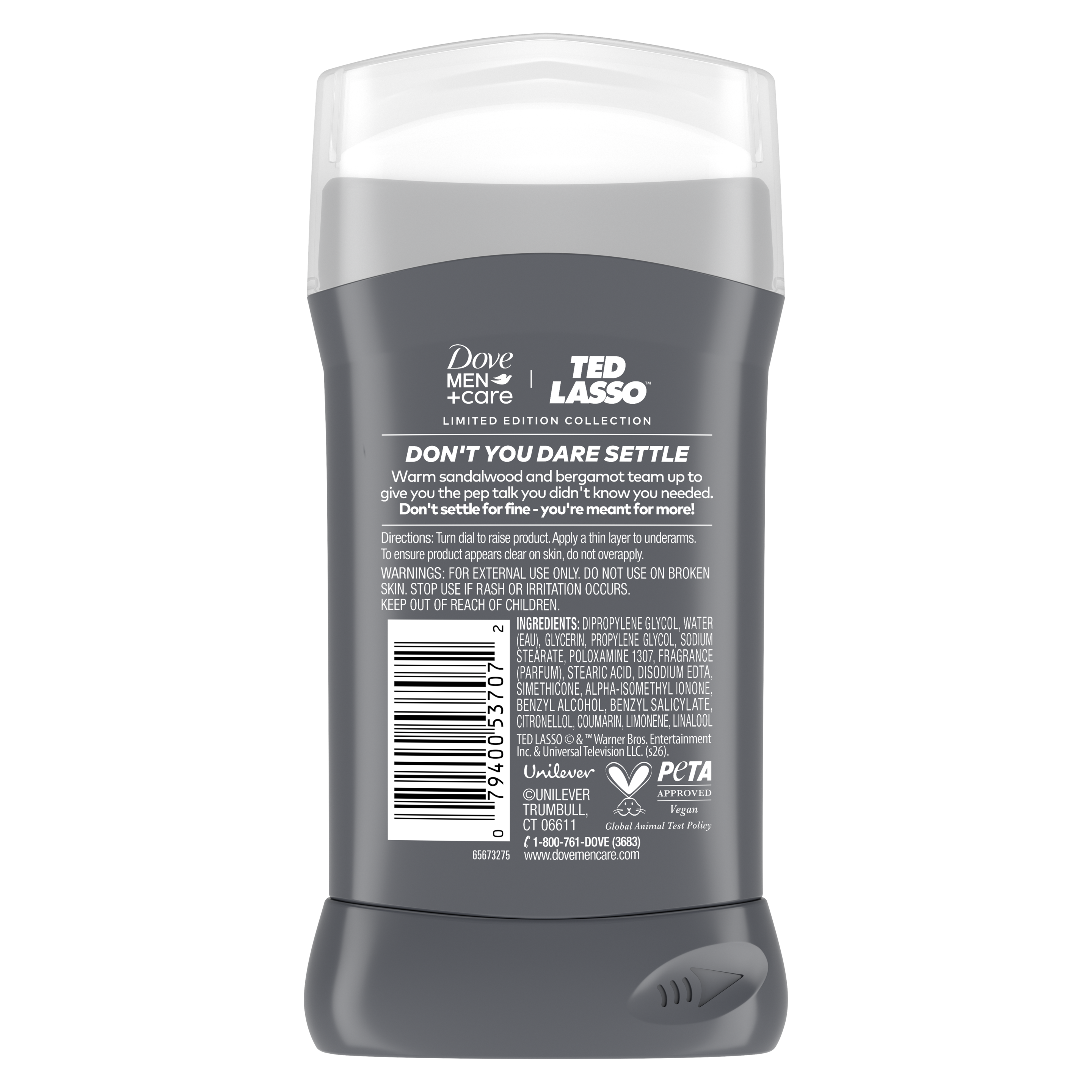 Dove Men+Care Ted Lasso Don't You Dare Settle Deo Stick 3oz