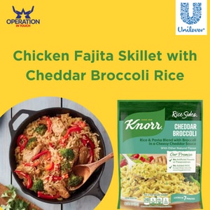 Knorr chicken fajita skillet with cheddar broccoli rice article