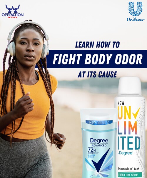 Degree fight body odor article