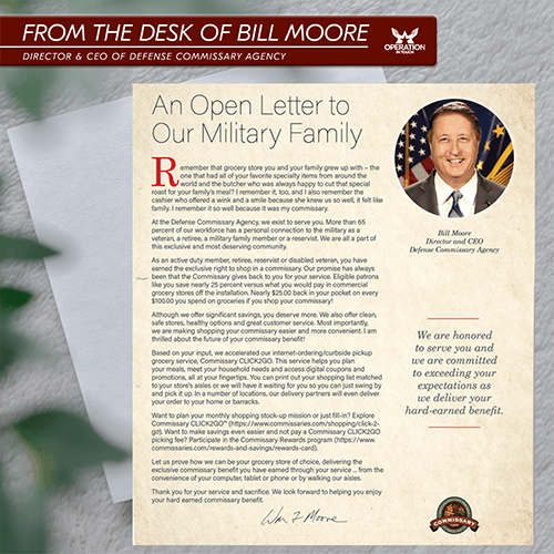 An Open Letter From DeCA Director Bill Moore