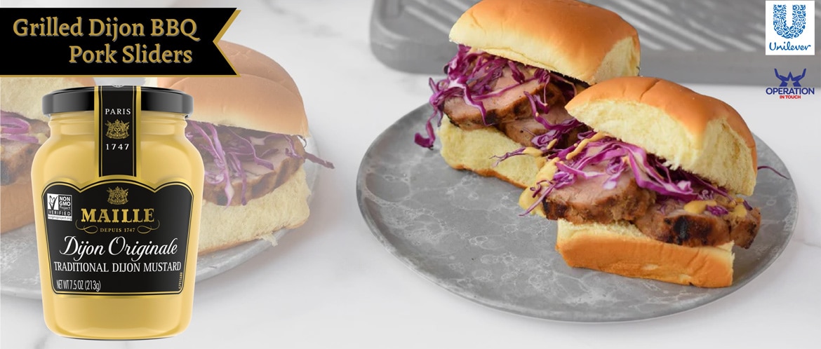 Maille grilled dijon bbq pork sliders carousel