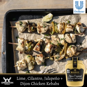 Maille lime cilantro jalapeno dijon chicken kebabs article