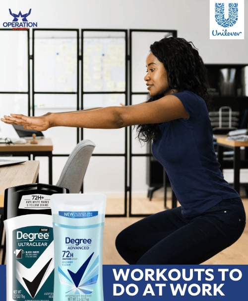 Degree workouts to do at work article copy
