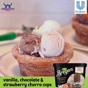Breyers vanilla chocolate strawberry churro cups article