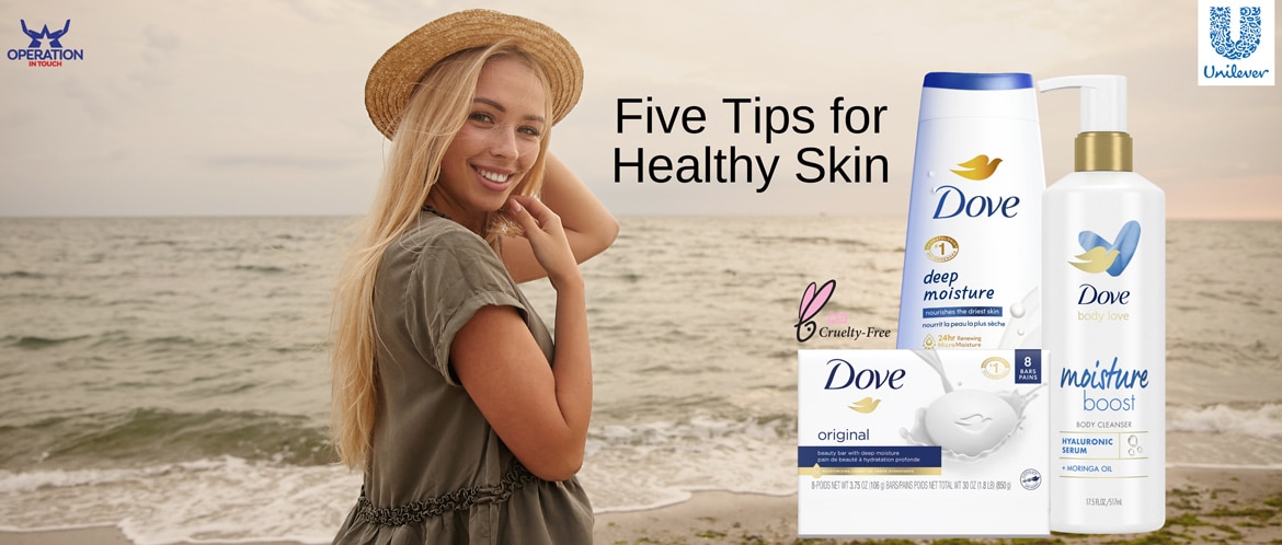 Dove five tips for healthy skin carousel