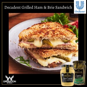Maille decadent grilled ham brie sandwich article