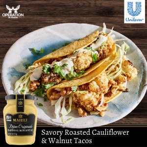 Maille savory roasted cauliflower walnut tacos article