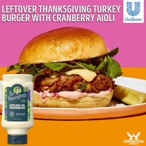 SirK leftover thanksgiving turkey burger with cranberry aioli article