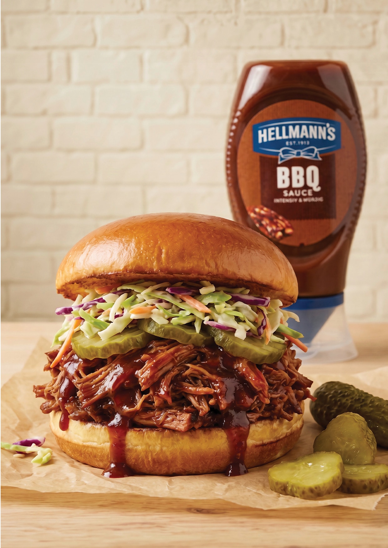 Pulled Pork Burger  Mit Hellmann’s BBQ Sauce 225 Minutes  recipe