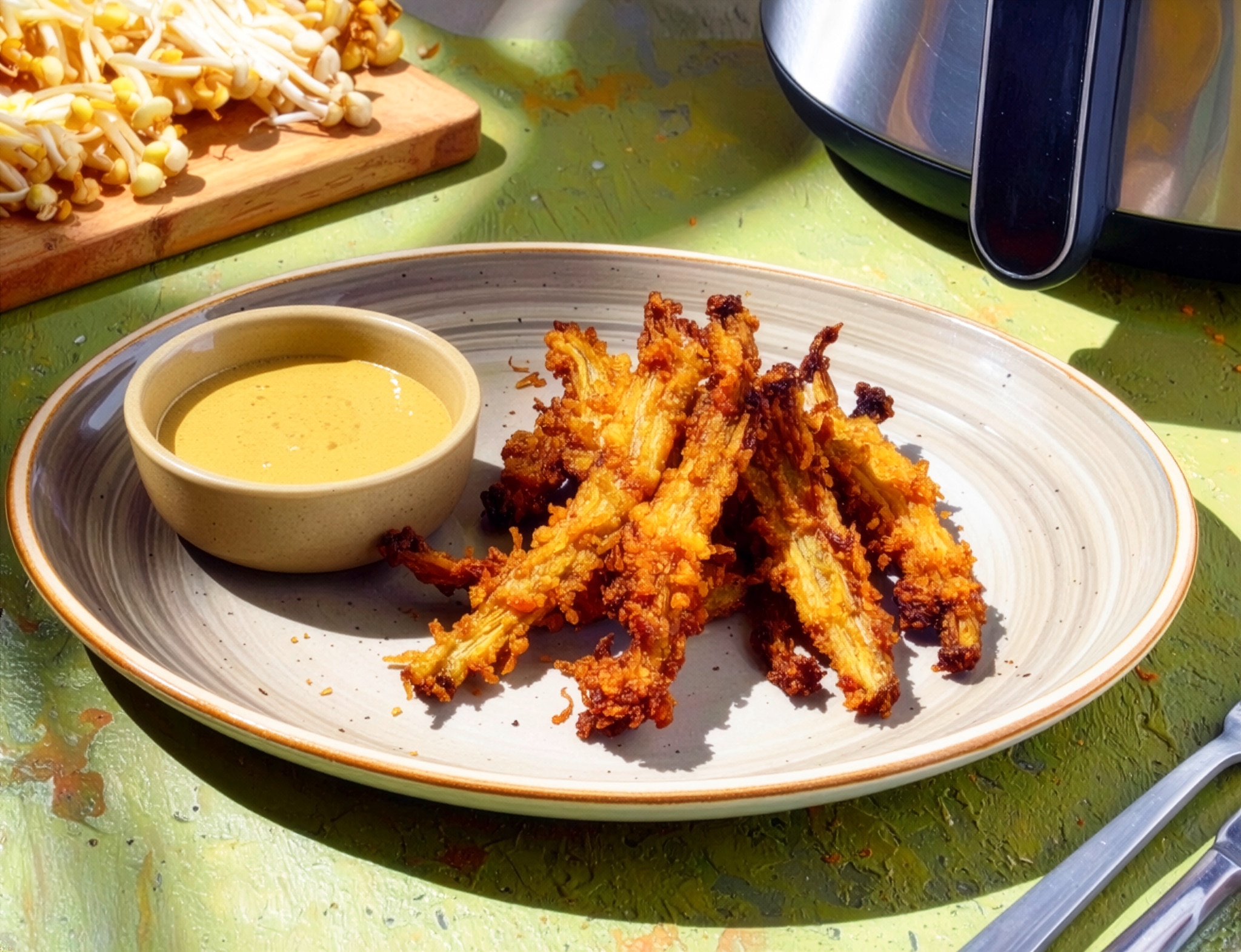 Crispy Enoki Pilze aus dem Air Fryer 20 Min  recipe