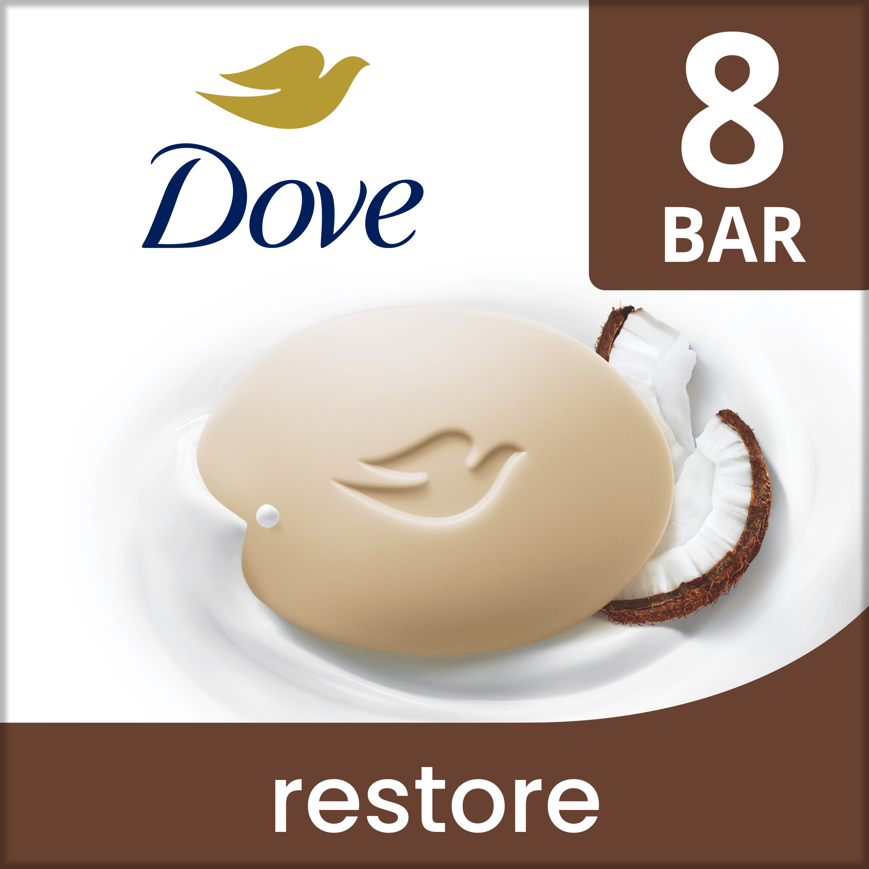Dove Restoring Beauty Bar 8 bar 3.75 oz packshot