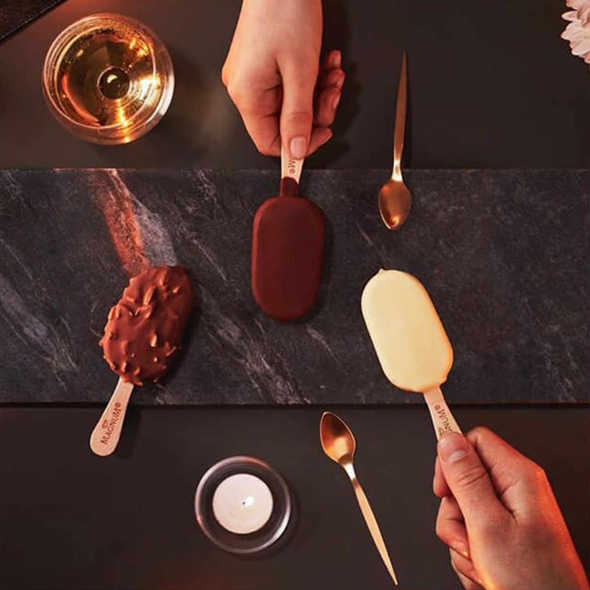  Magnum Ice Cream Bars enjoyed as dessert