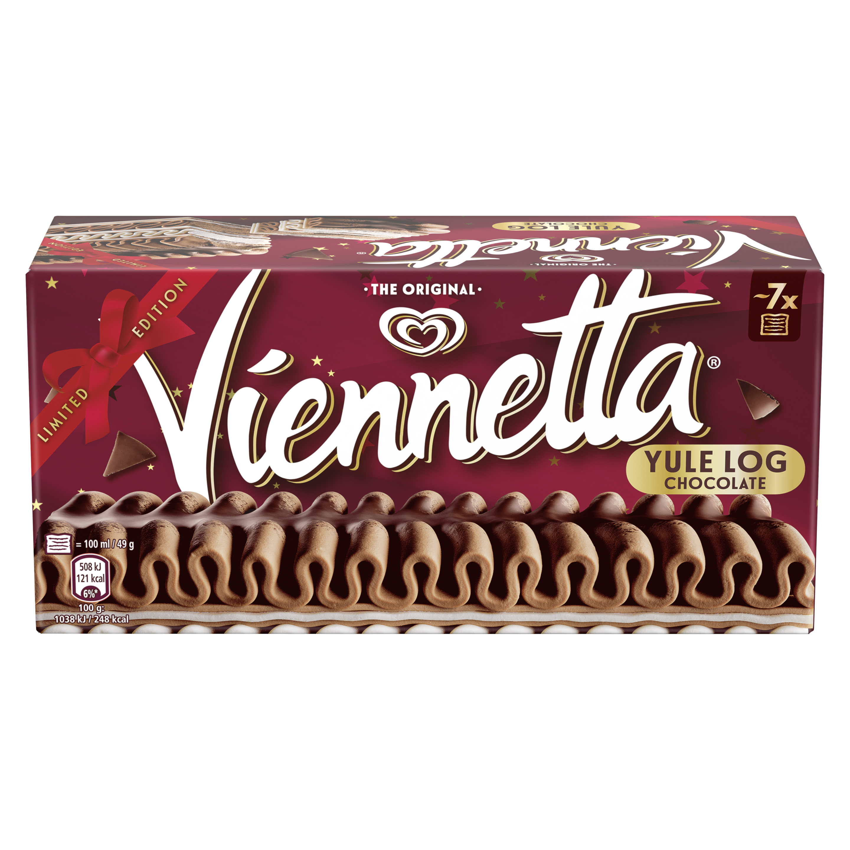 Viennetta Chocolate Yule Log Ice Cream Dessert 650 ml packshot