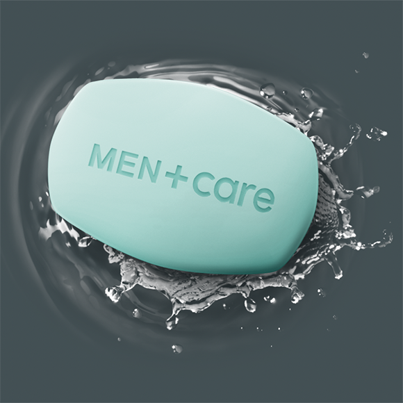 A bar of Dove Men+Care Blue Eucalyptus + Birch 3-in-1 Bar