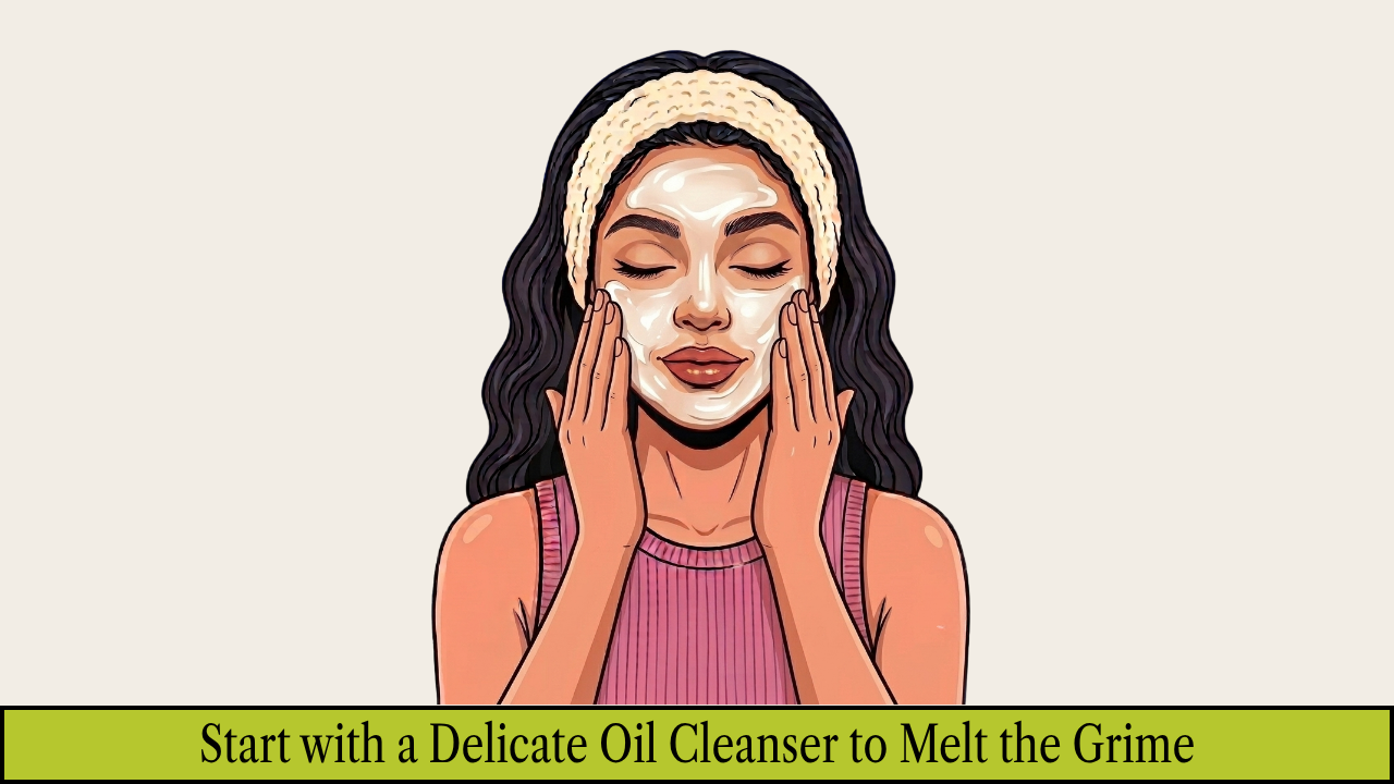 Step 1: Start with a Delicate Oil Cleanser to Melt the Grime