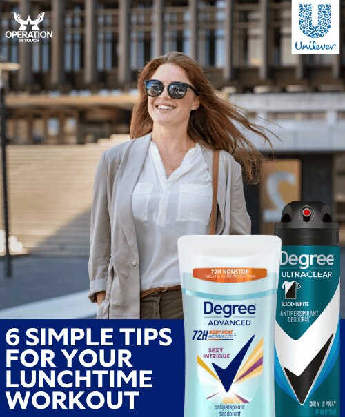 Degree your lunchtime workout article