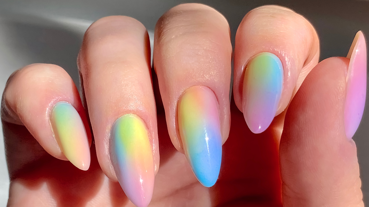 22. Rainbow Multichrome Nails