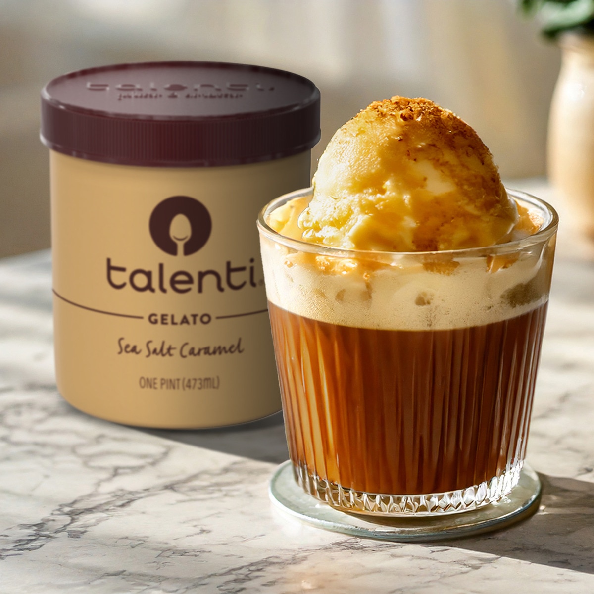 Caramel Affogato Martini with Talenti Gelato