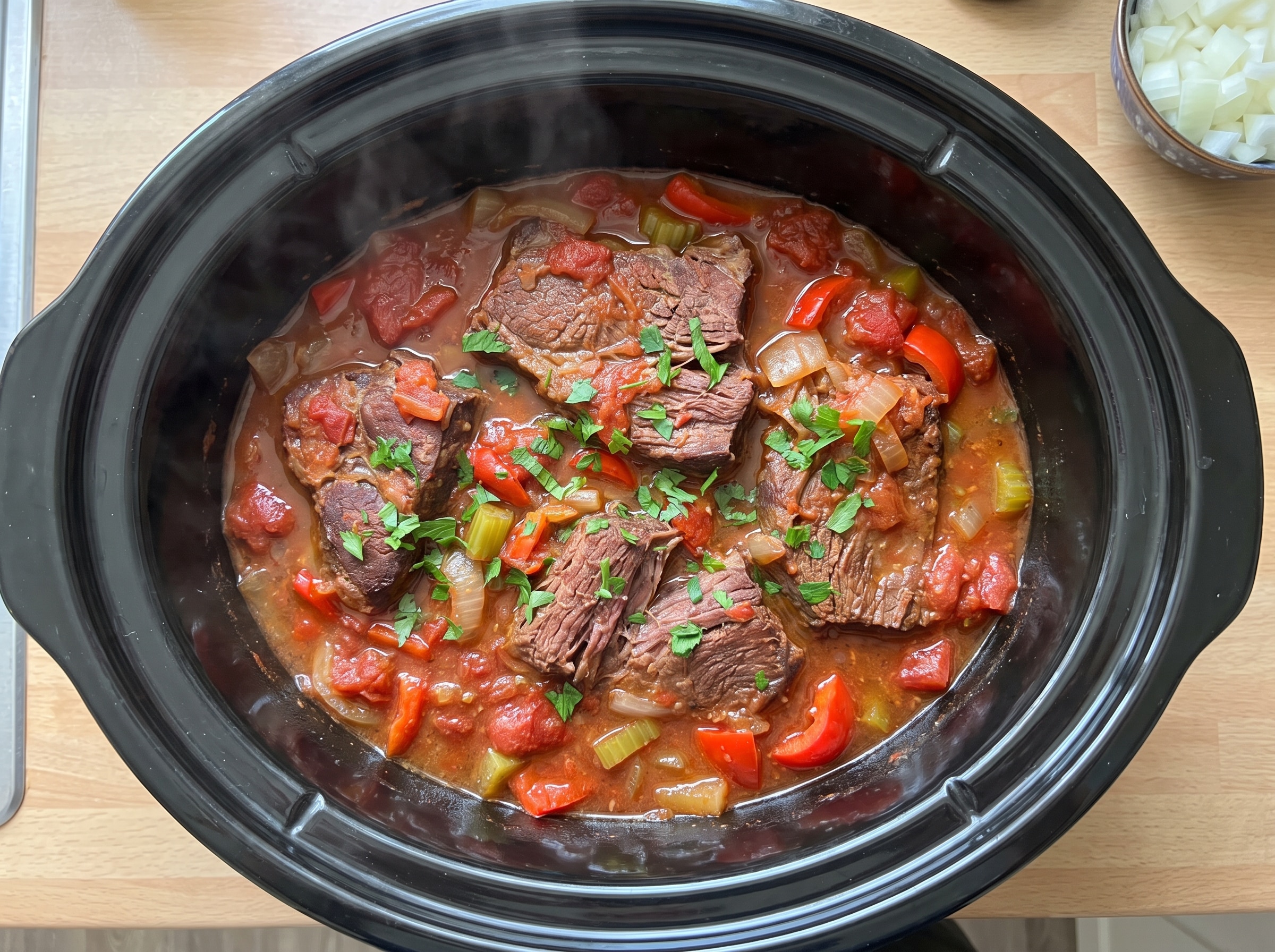 Slow Cooker Swiss Steak 250 Minutes  recipe