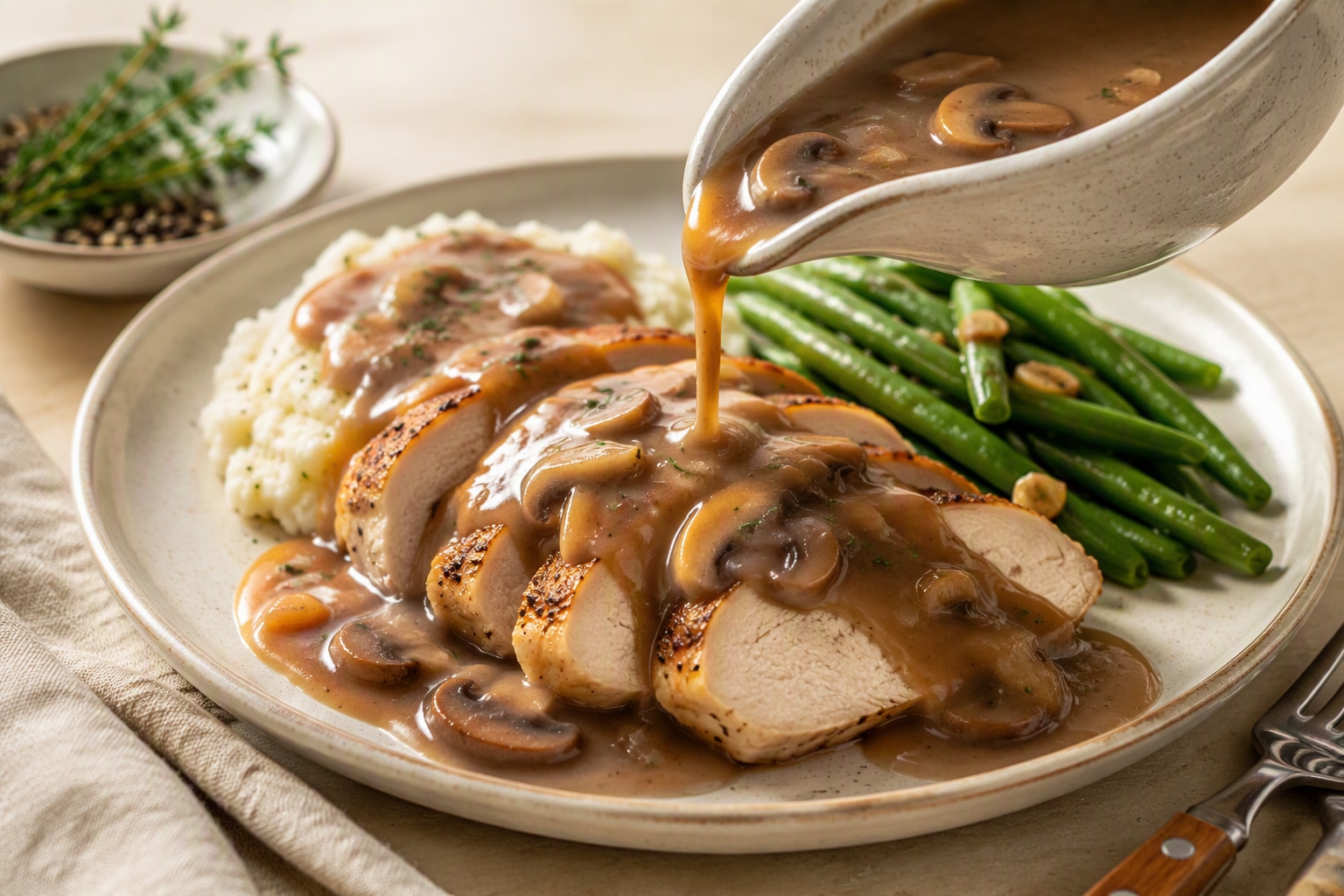 Onion Mushroom Gravy 10 mins  recipe
