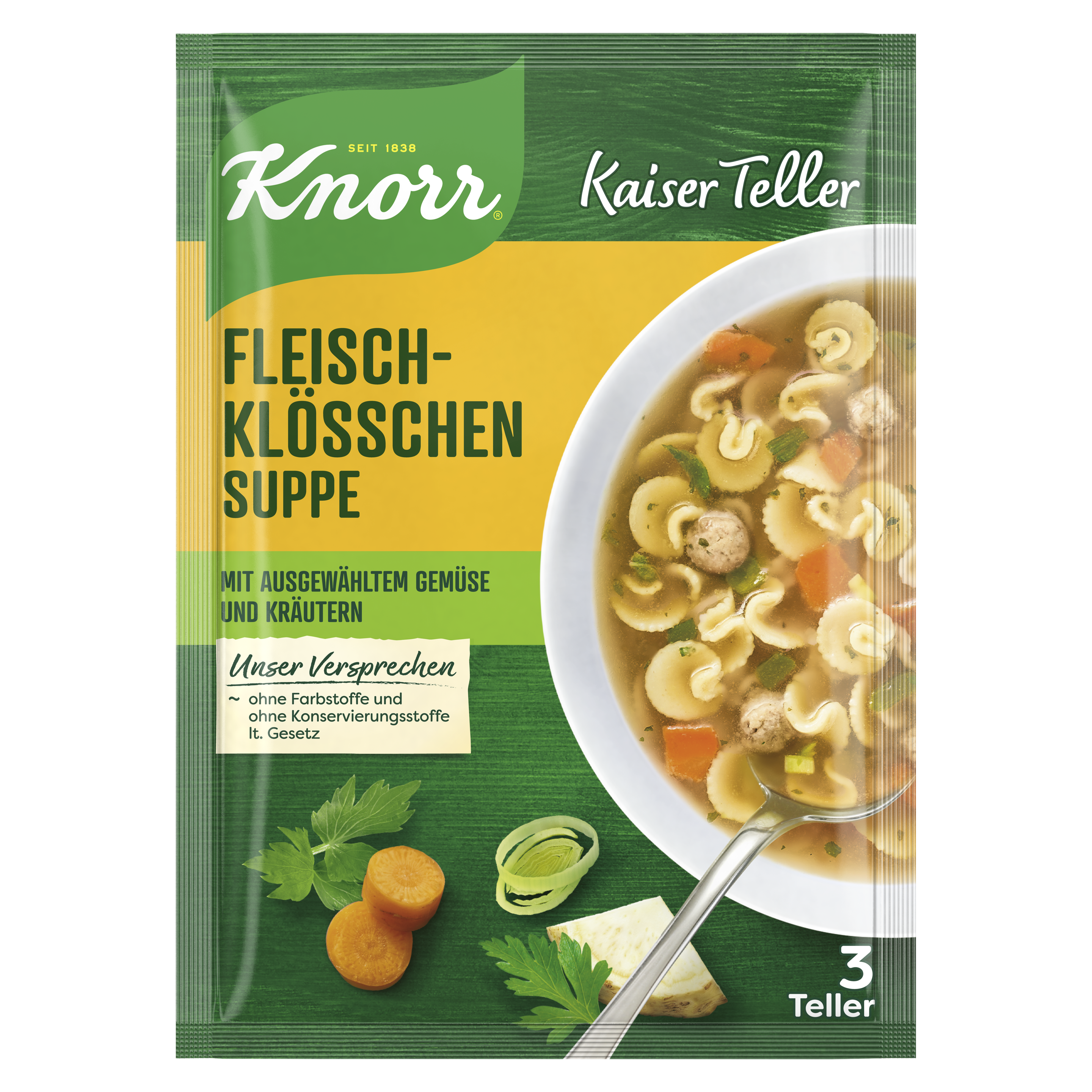 Knorr Kaiser Teller Fleischklößchensuppe 3 Teller packshot