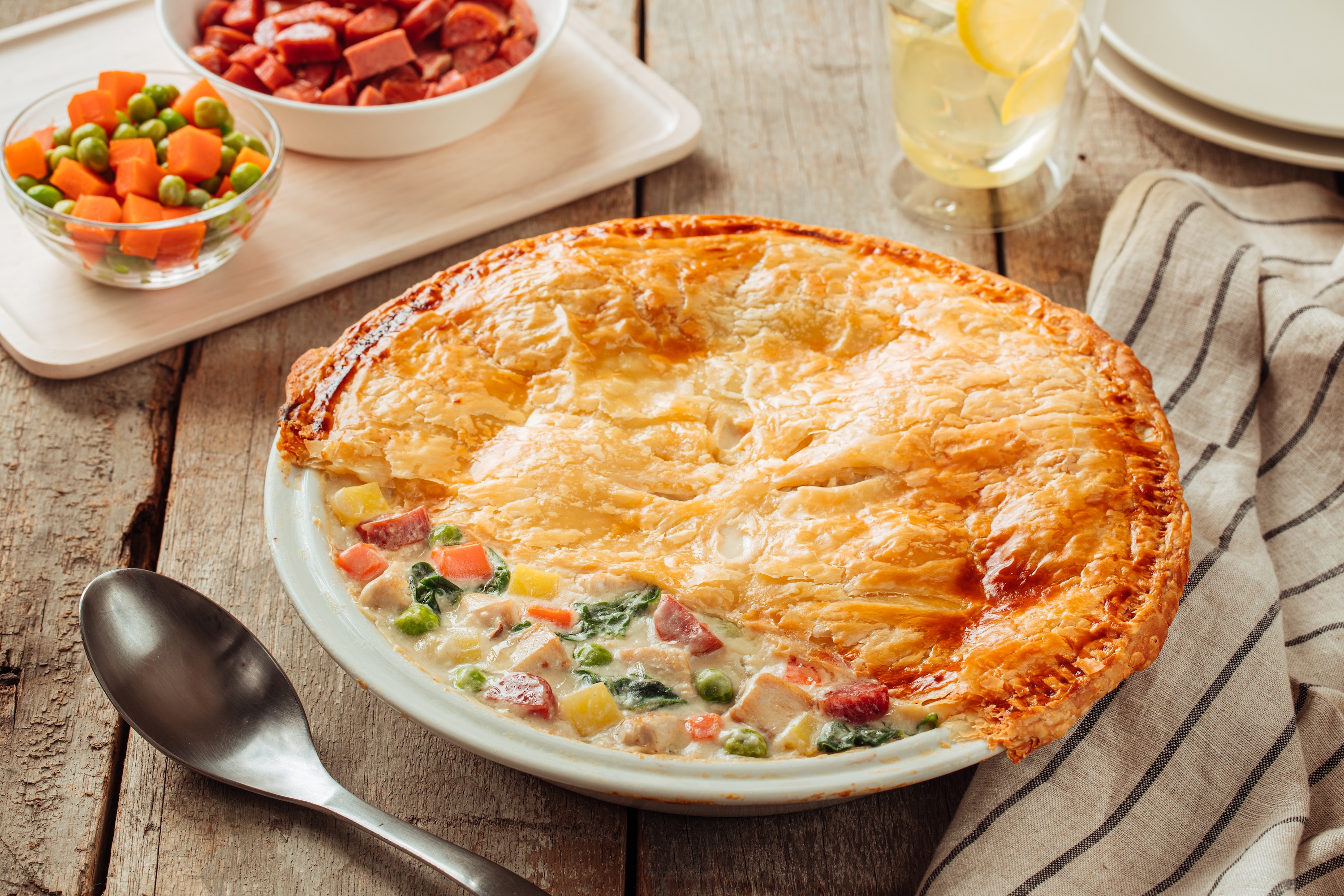 Easy Chicken Pastel Recipe (Baked with Puff Pastry Crust)