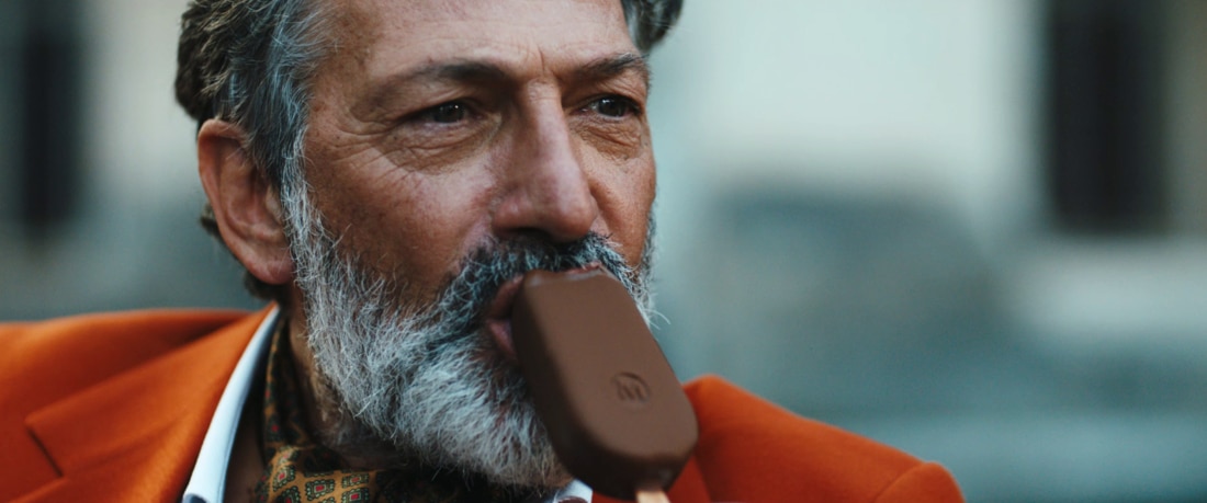 Actor enjoying a Magnum Classic ice cream