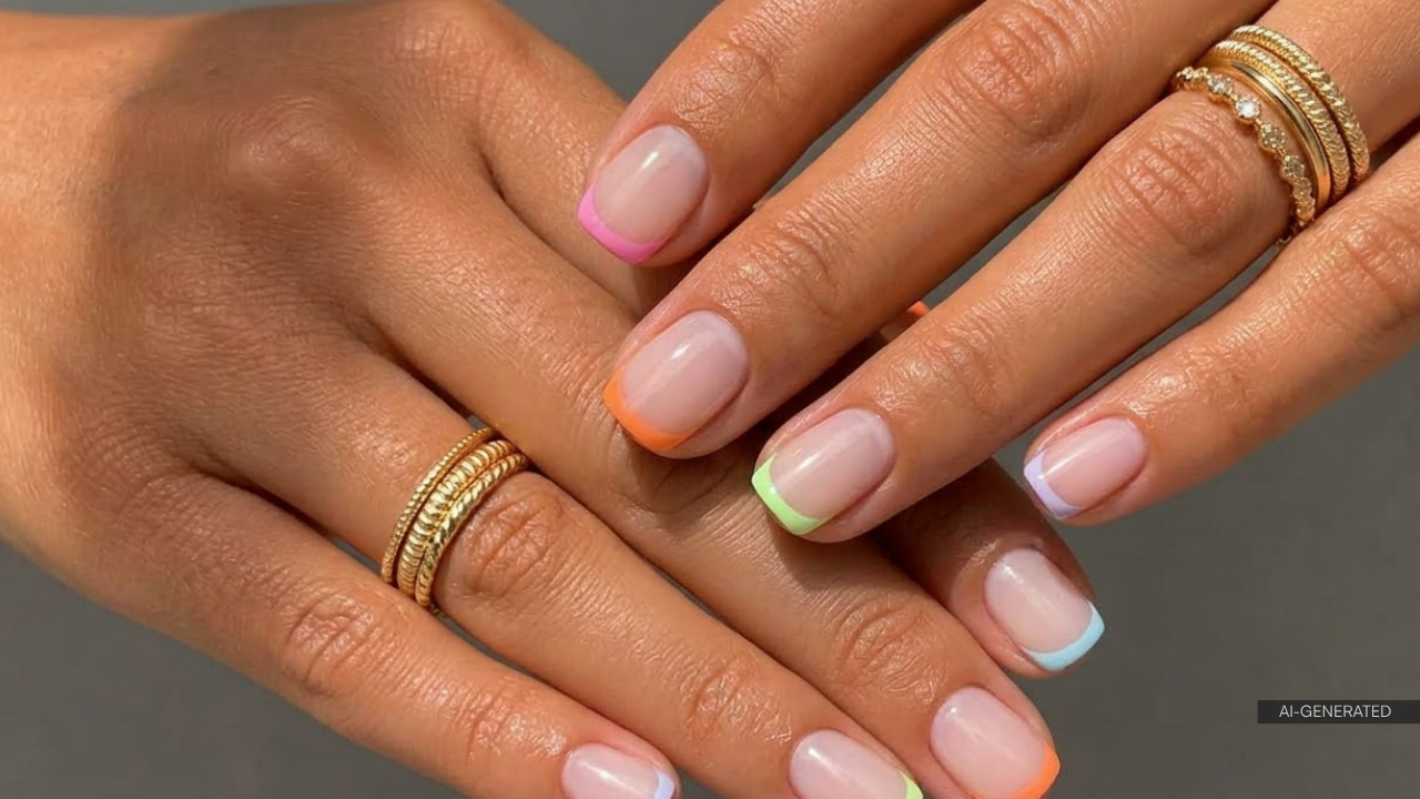 2. Coloured French Tips