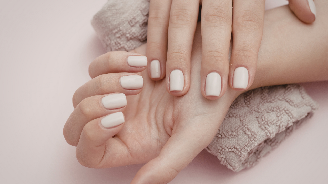 4. Milky White Nails