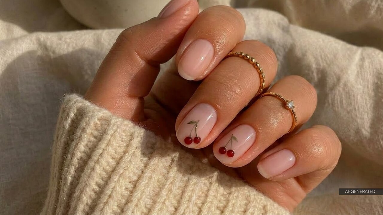 6. Cherry Nail Art