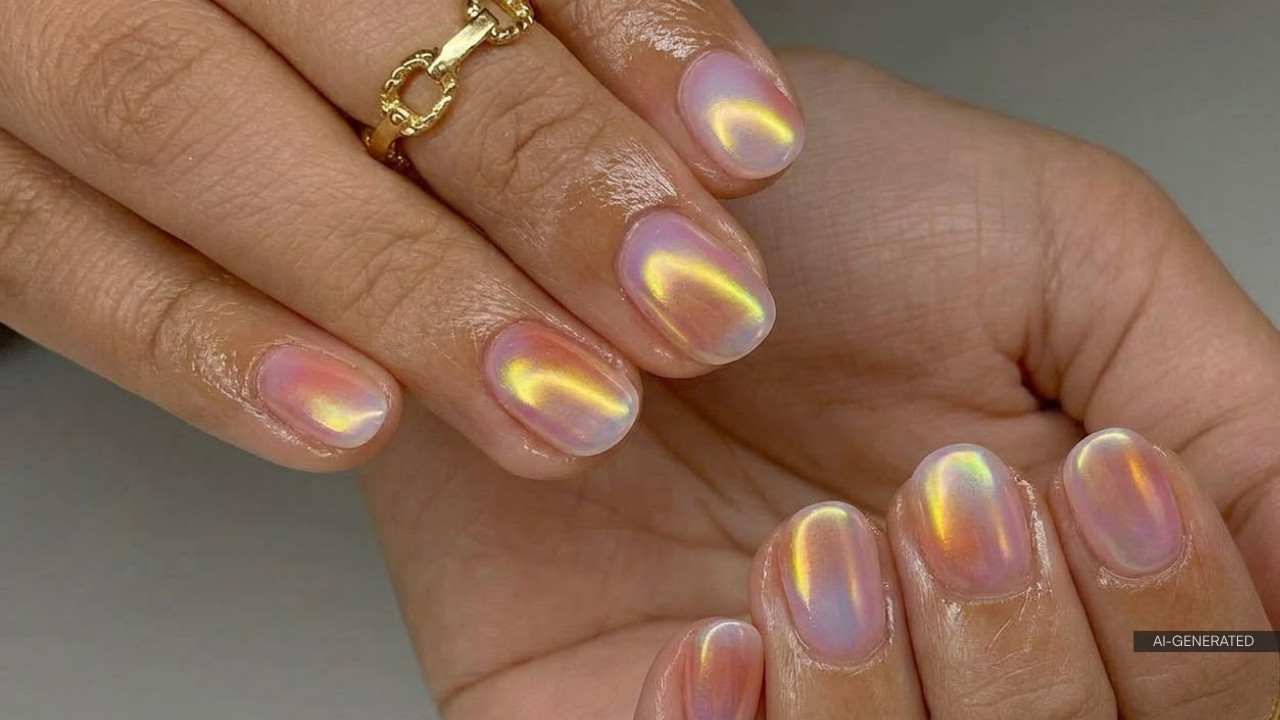 17. Chrome Aura Nails