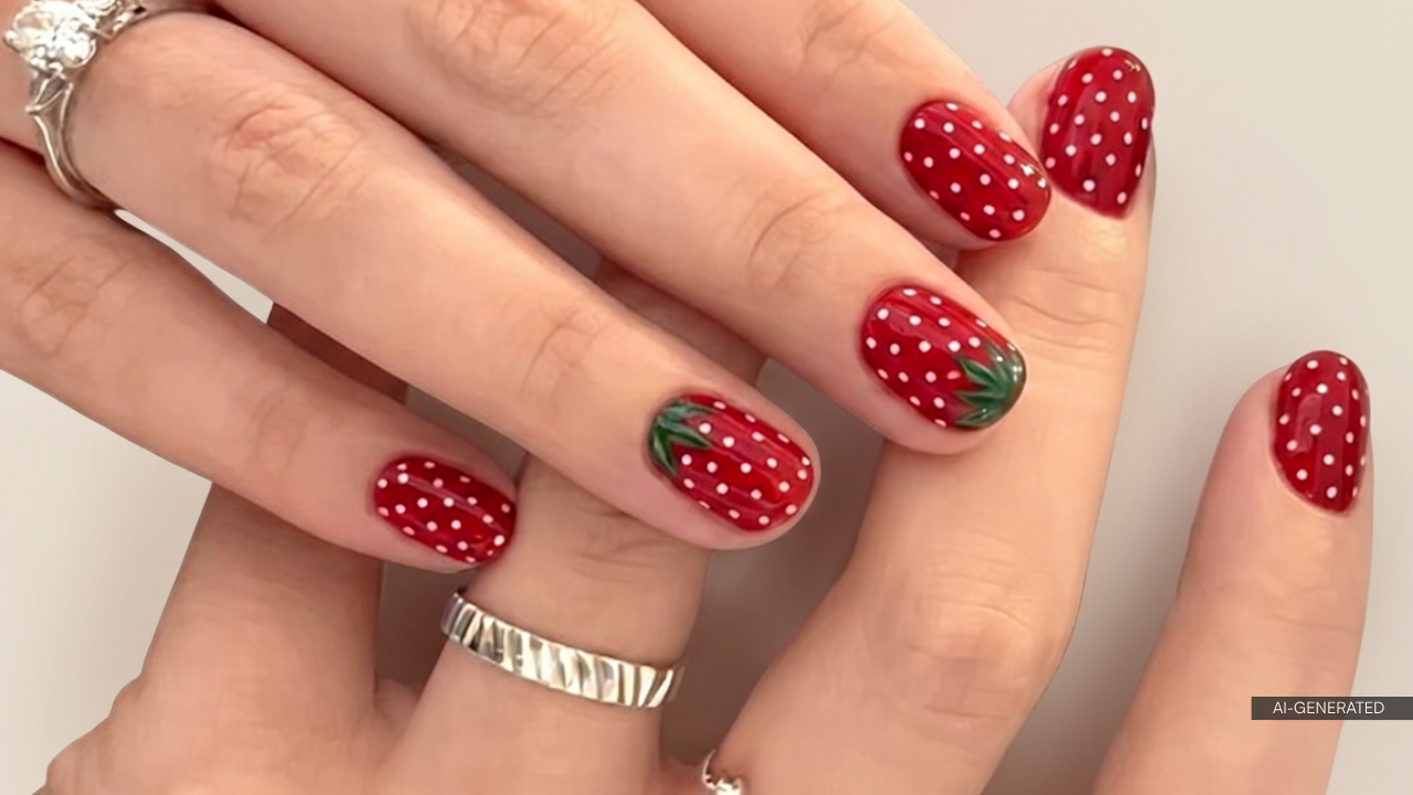 22. Strawberry Nails