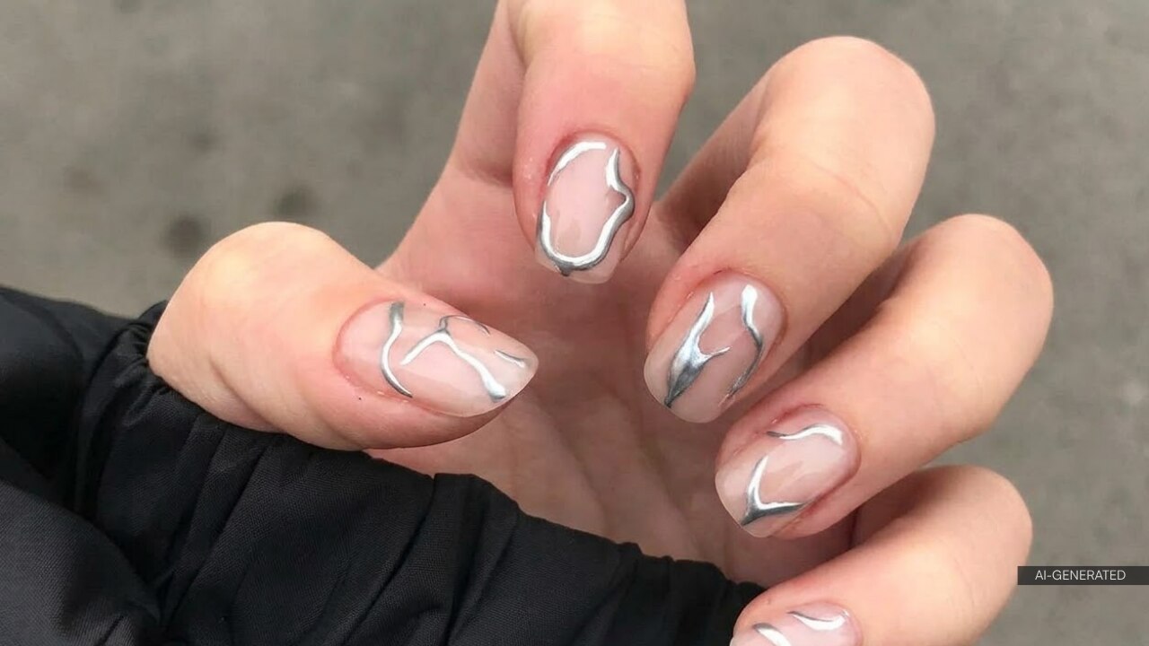 28. Chrome Accent Nail