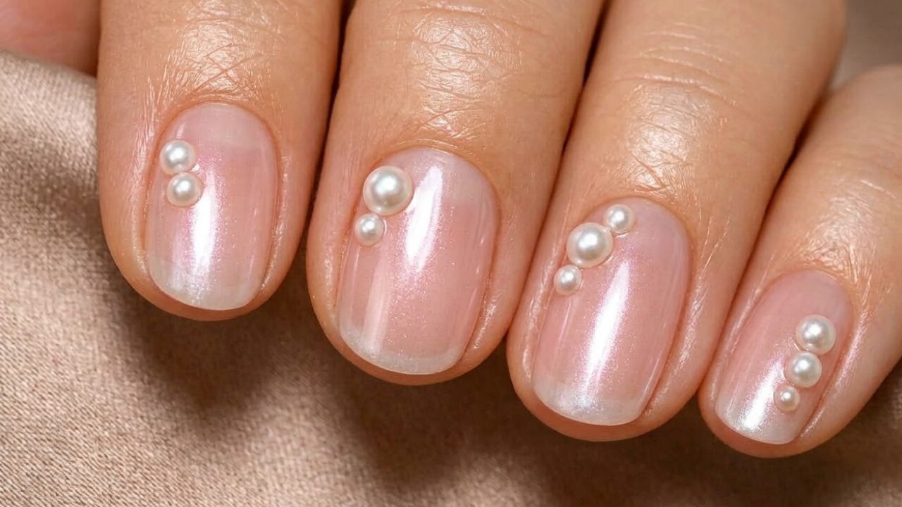 32. Pearl Accent Nails
