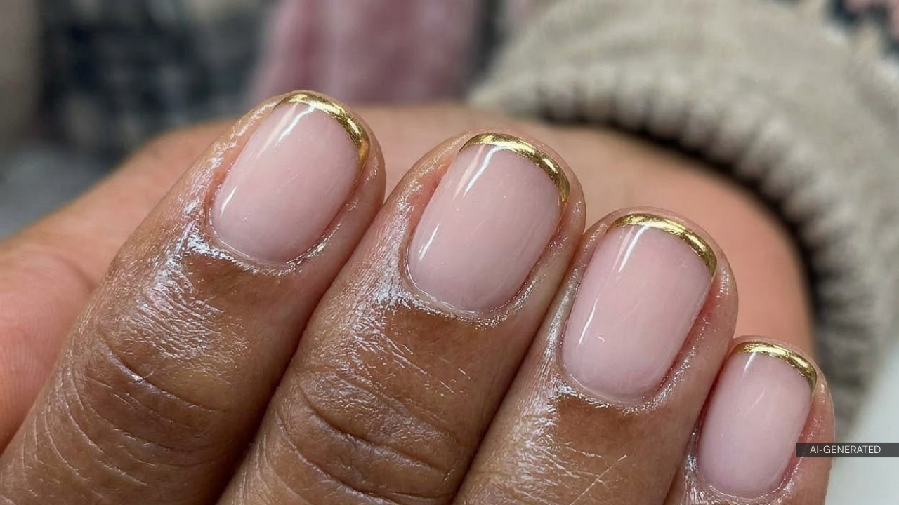 33. Metallic French Tips