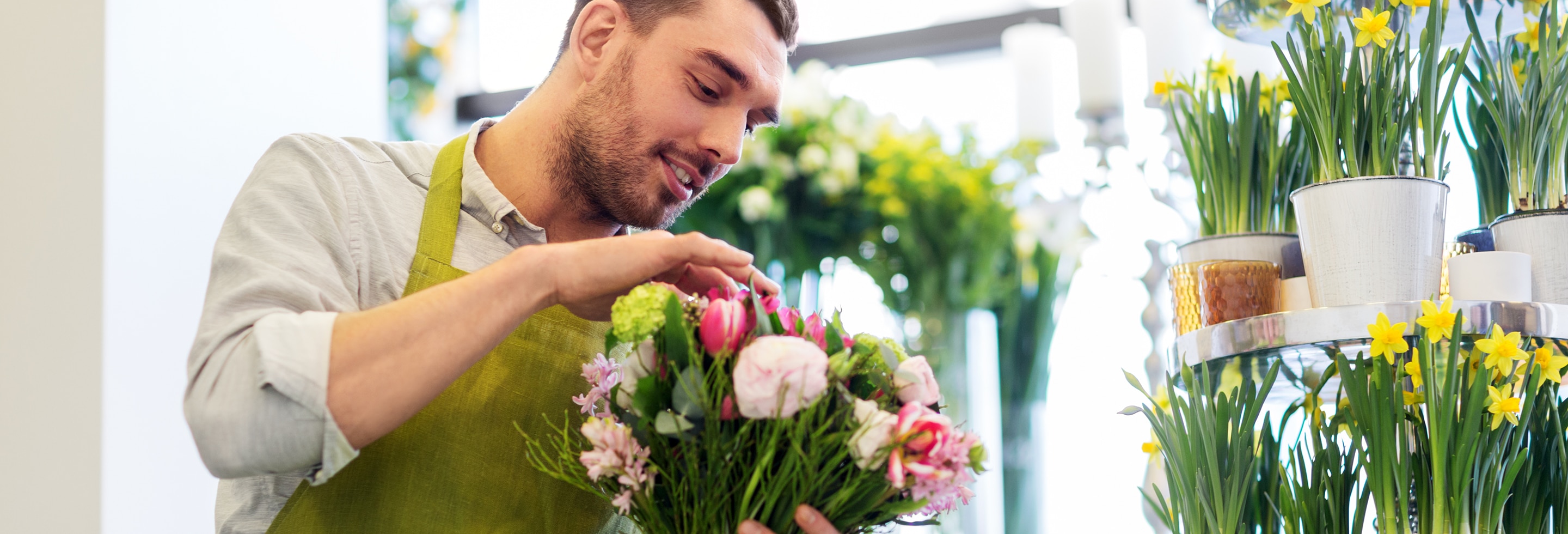 Man in a good mood from scents and fragrances