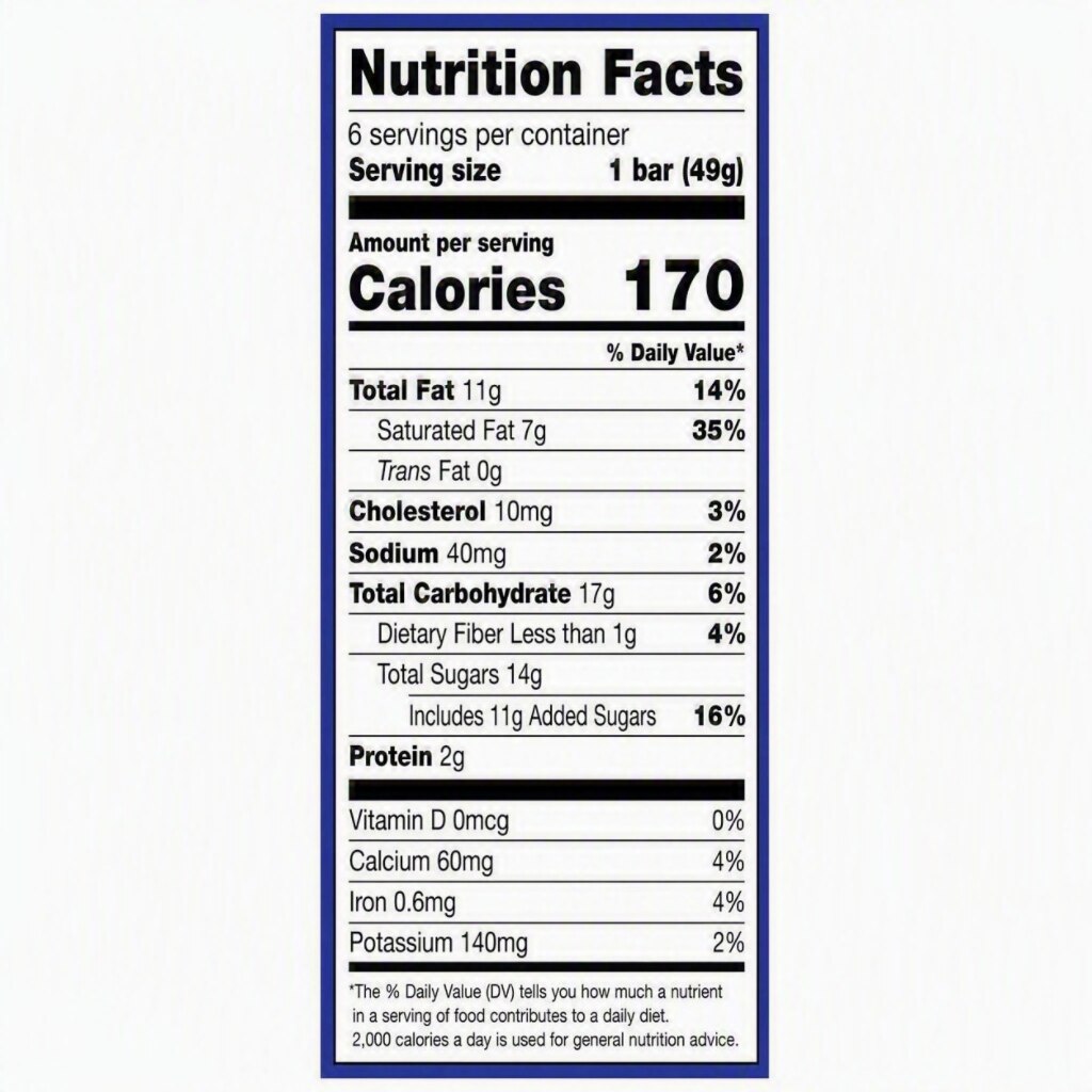A 6 pack carton of  Almond Joy Ice Cream Bars Nutrition Panel