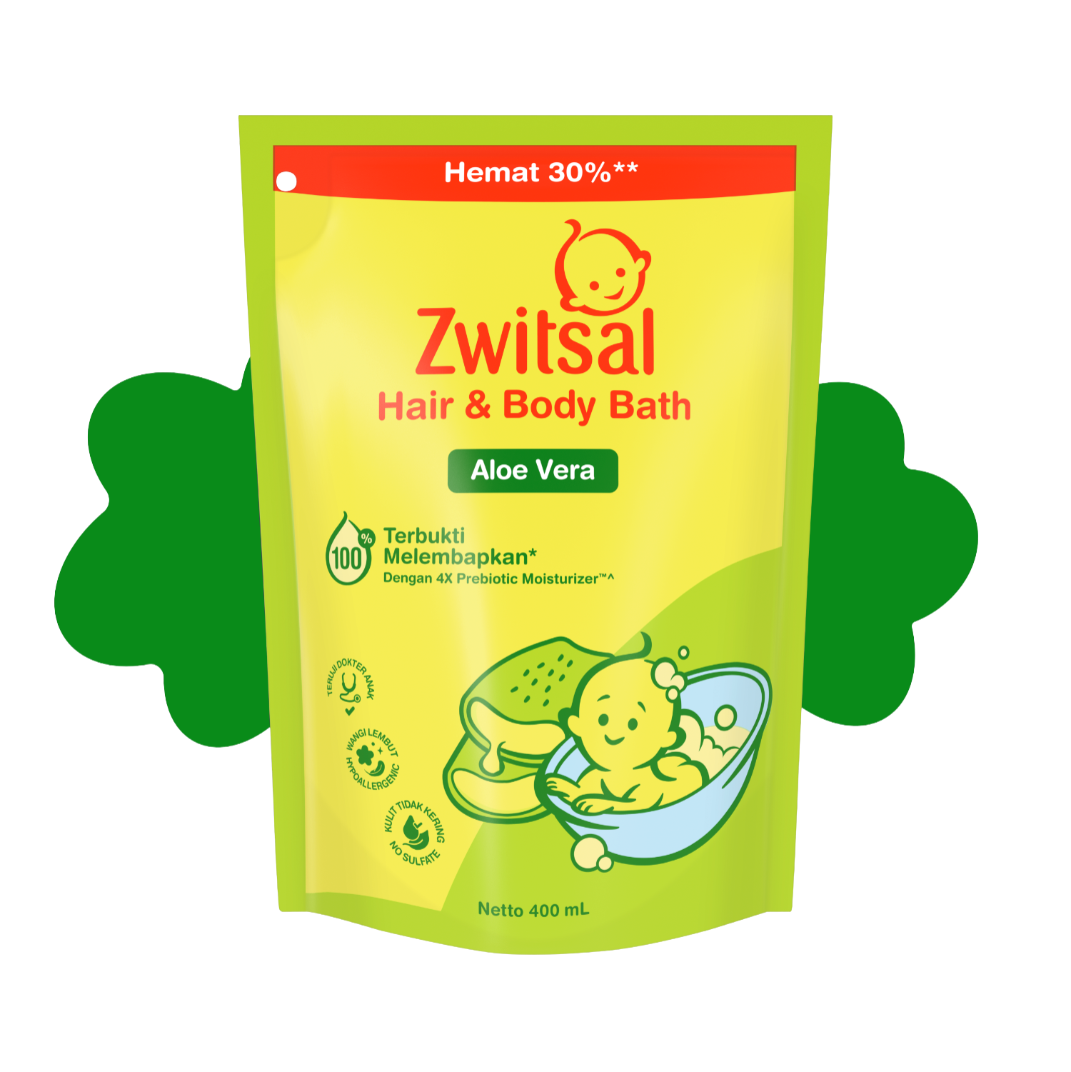 Zwitsal Baby Hair & Body Bath 2in1 Aloe Vera packshot