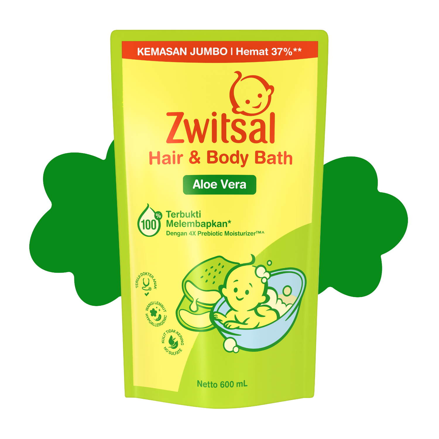 Zwitsal Baby Hair & Body Bath 2in1 Aloe Vera