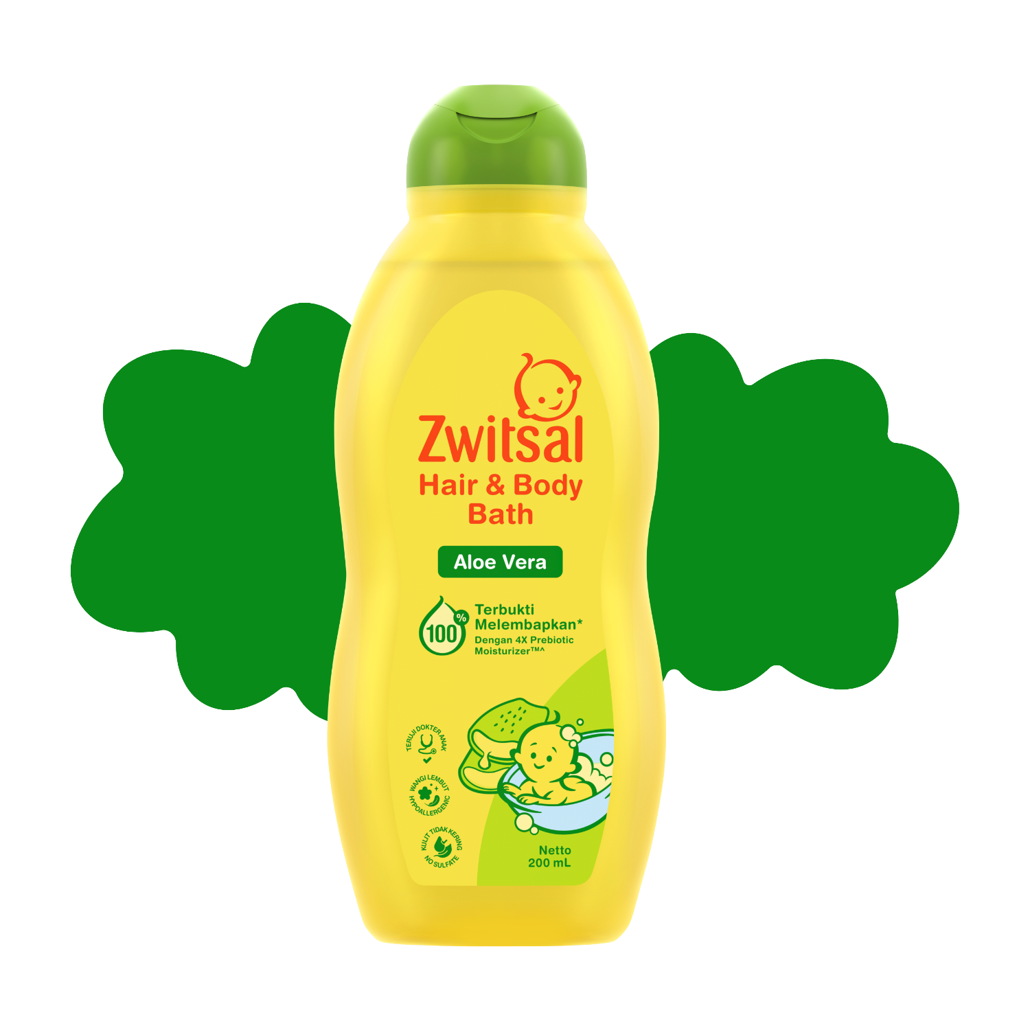 Zwitsal Baby Hair & Body Bath 2in1 Aloe Vera