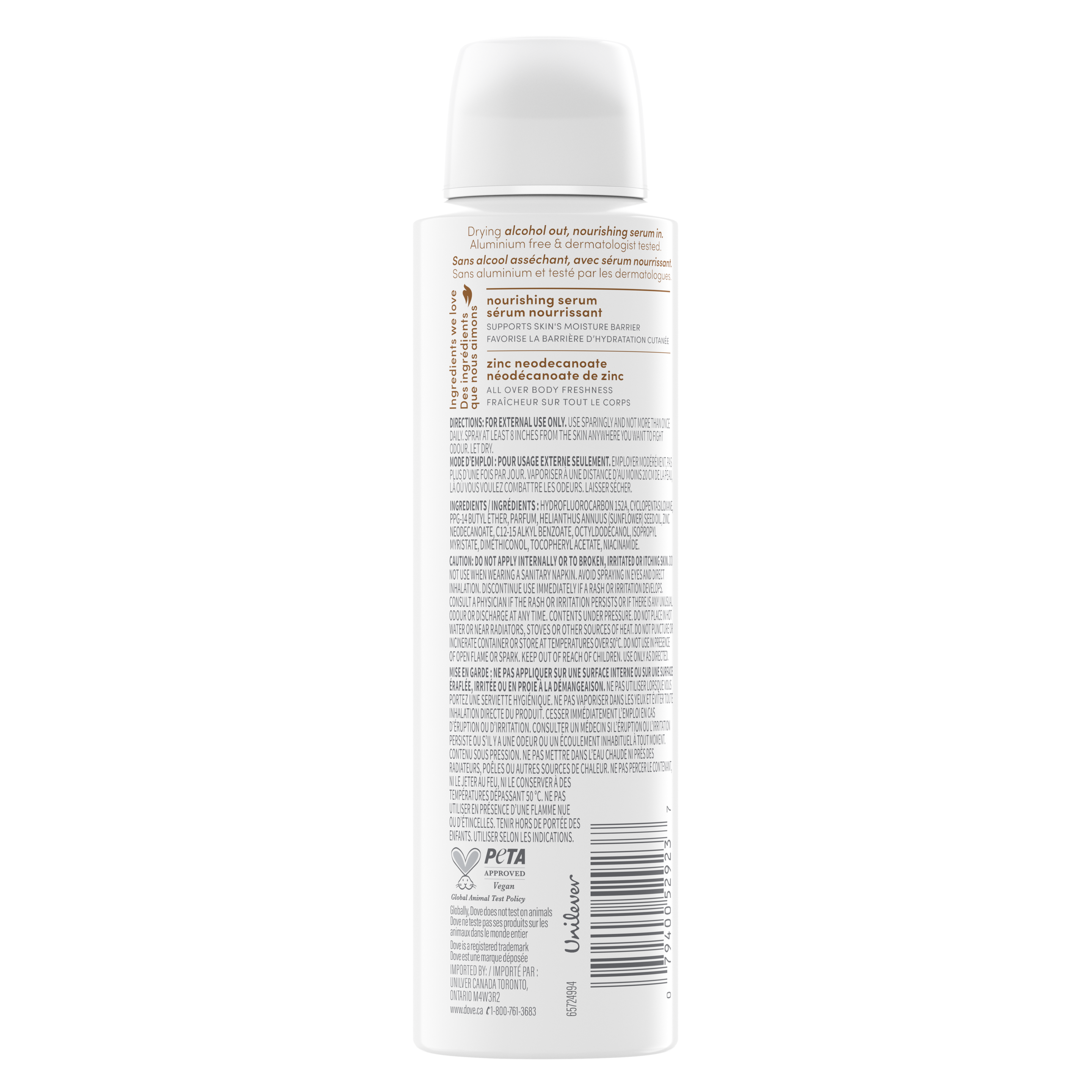 Dove Coconut & Vanilla Alcohol-Free Whole Body Deodorant Spray