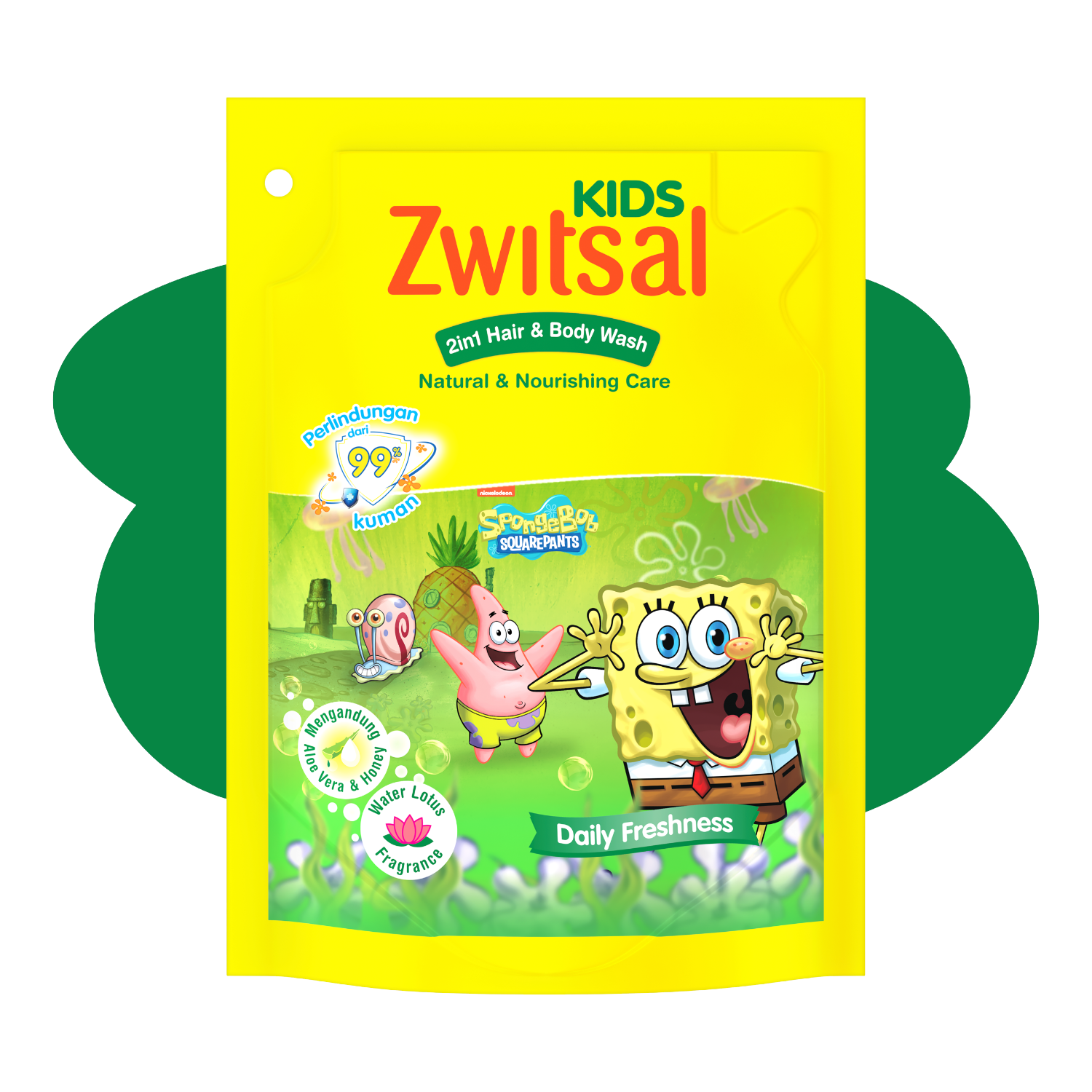 Zwitsal Kids Hair & Body Wash 2in1 Natural & Nourishing Care 280mL