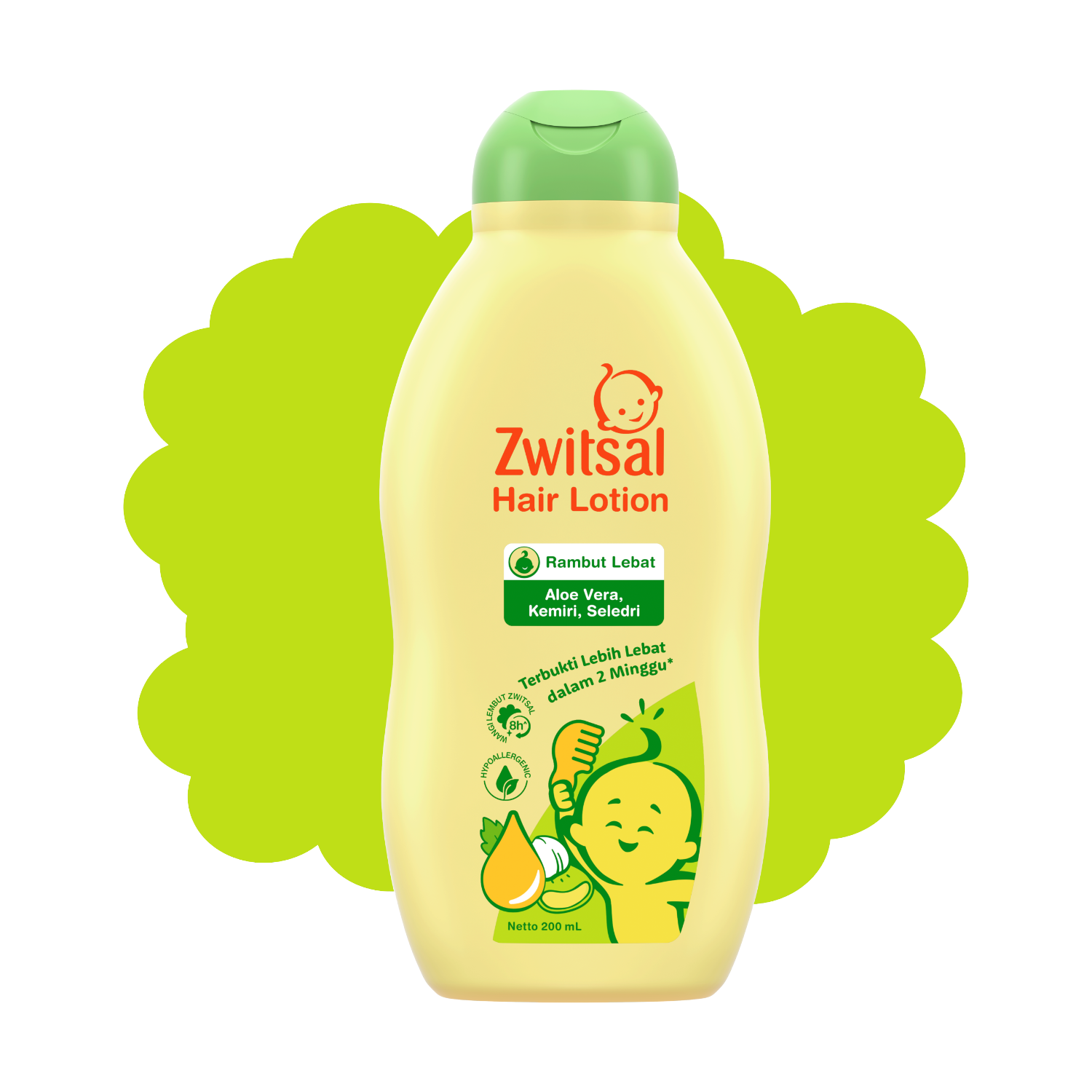 Zwitsal Baby Hair Lotion Aloe Vera, Kemiri, Seledri packshot