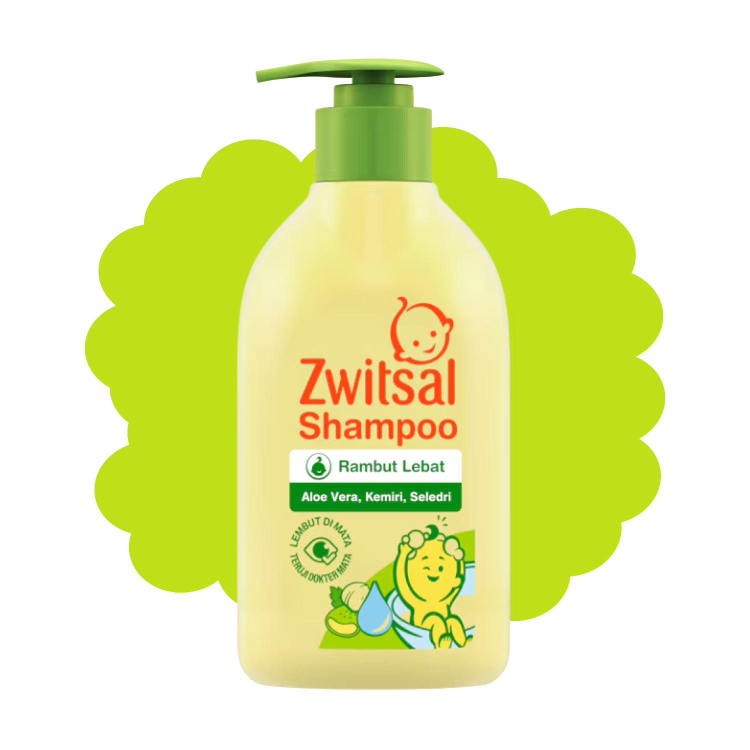 Zwitsal Baby Shampoo Aloe Vera, Kemiri, Seledri 300mL packshot