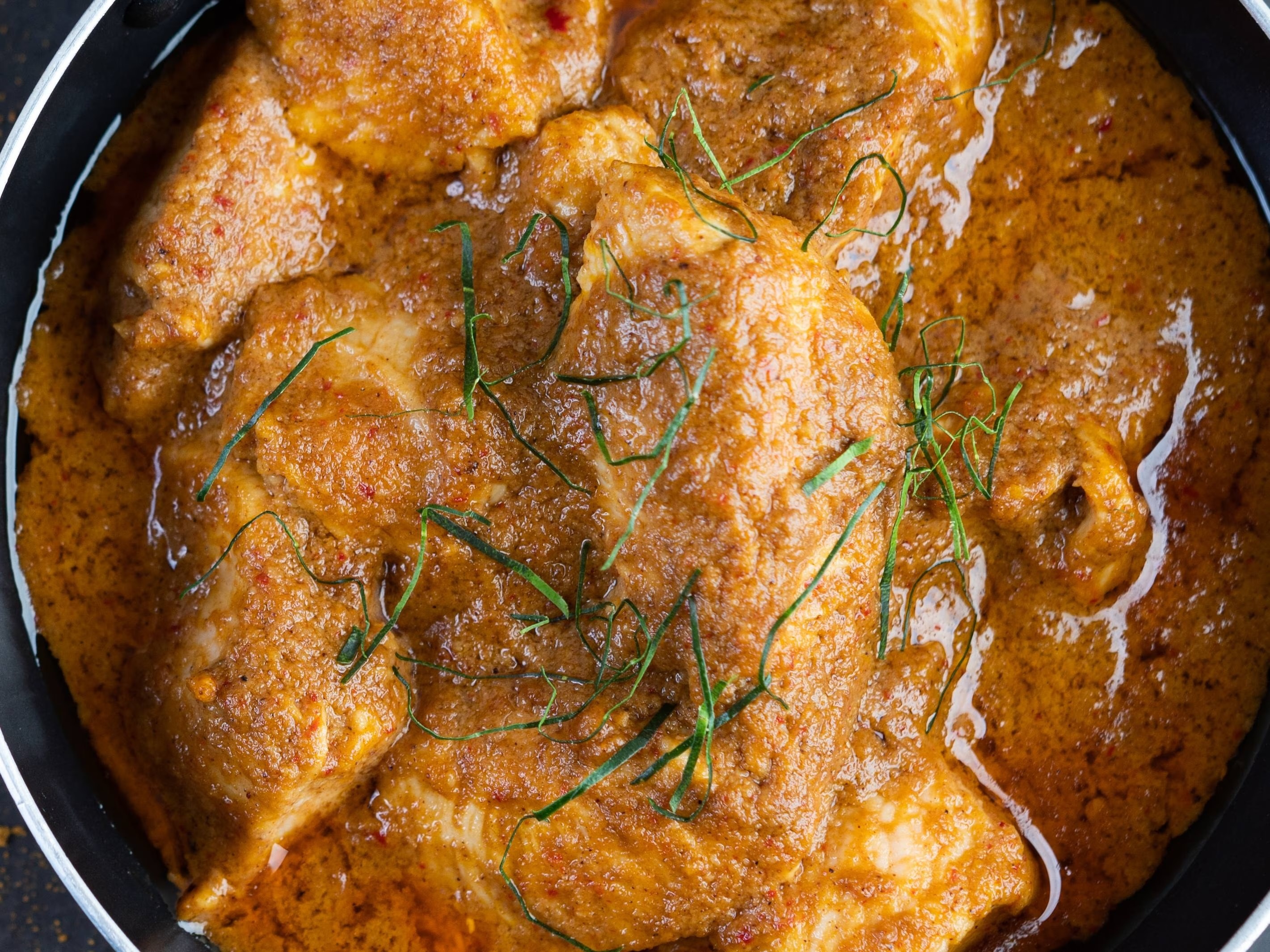 Beef kulma in a pot.
