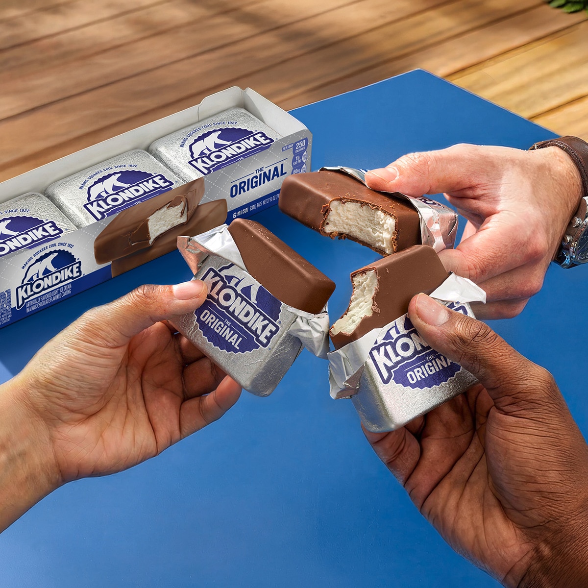 Friends enjoying Klondike Ice Cream Bars