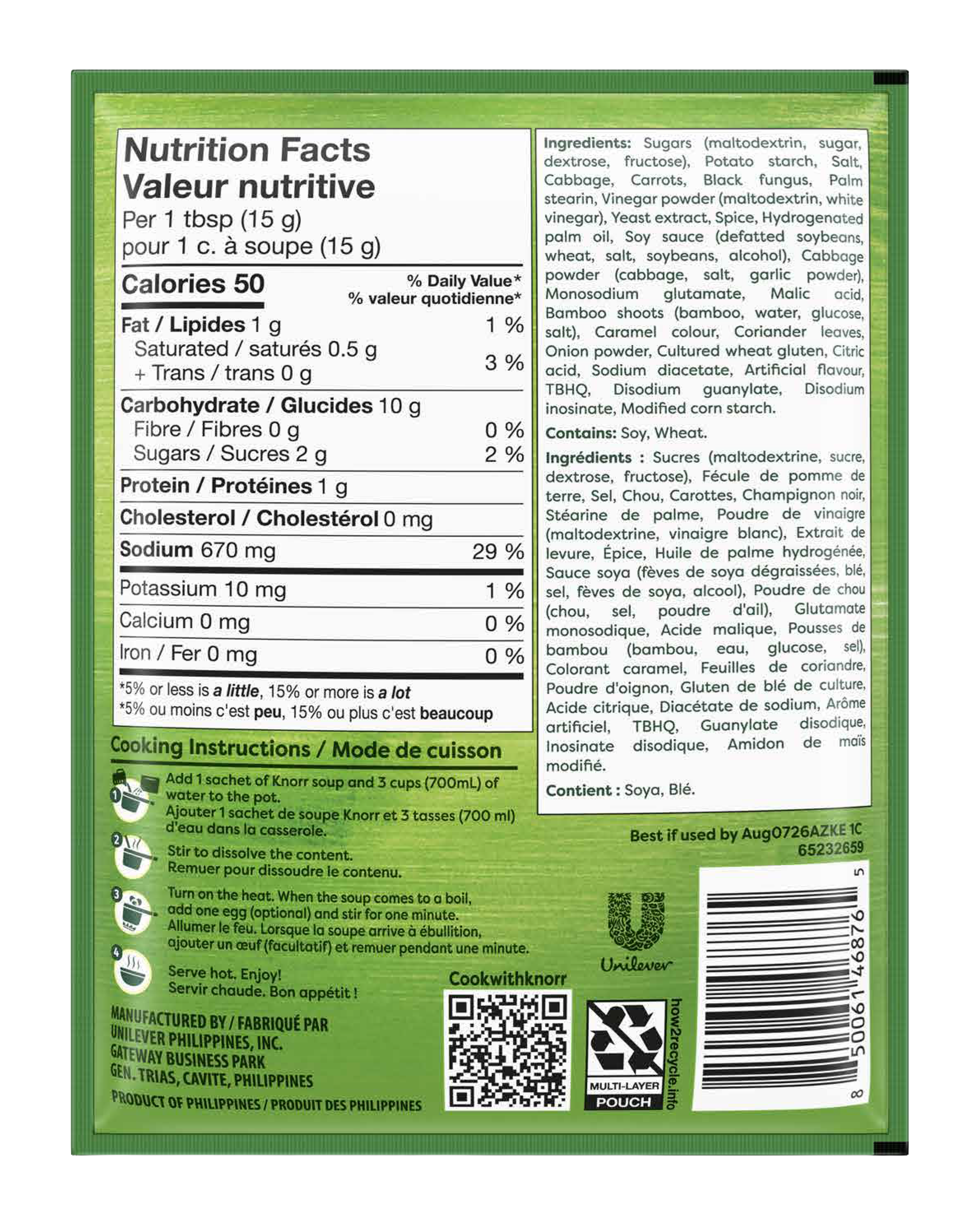 KNORR® MÉLANGE POUR SOUPE AIGRE-PIQUANTE STYLE HONG KONG