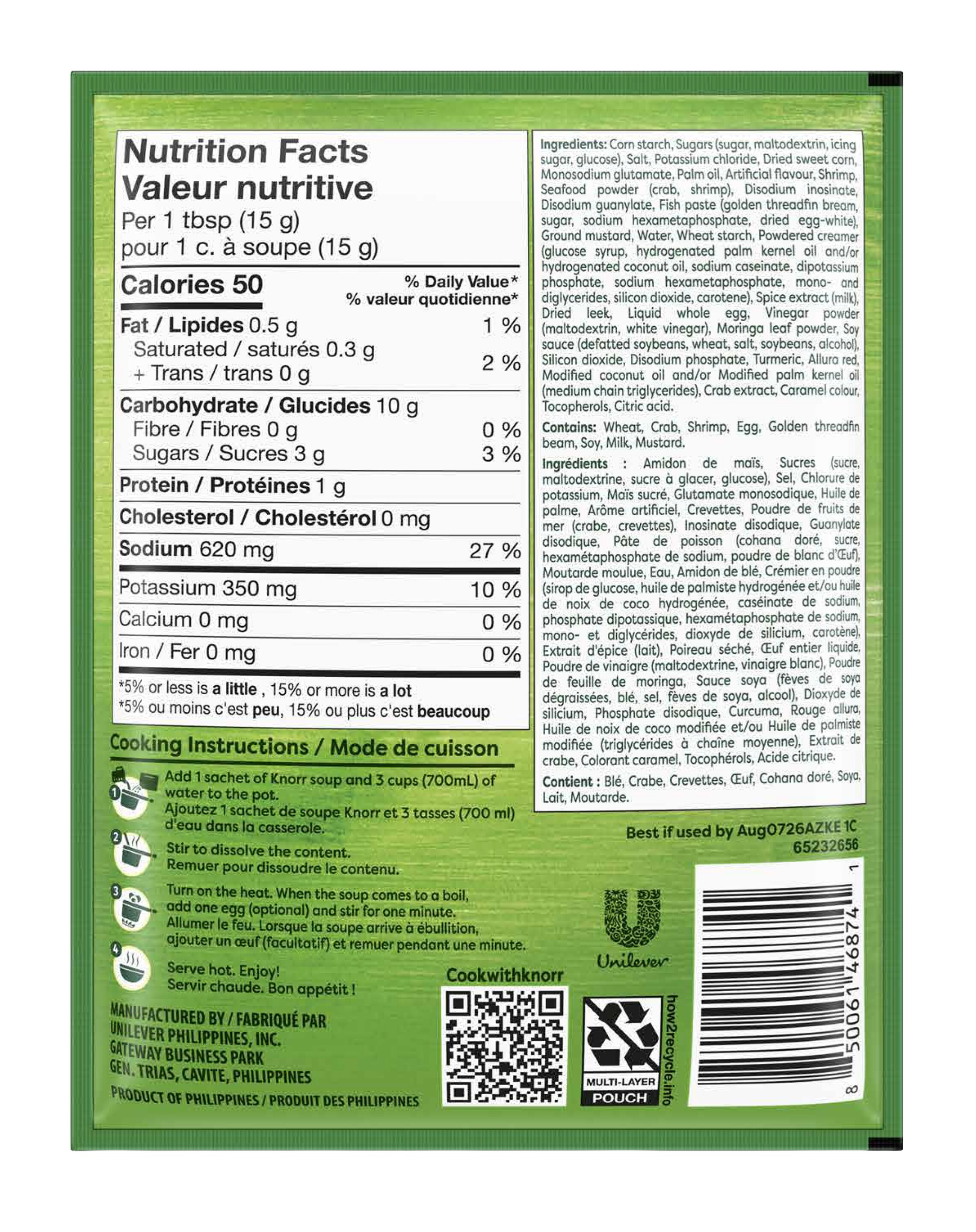 MÉLANGE POUR SOUPE AU CRABE ET AU MAÏS KNORR®