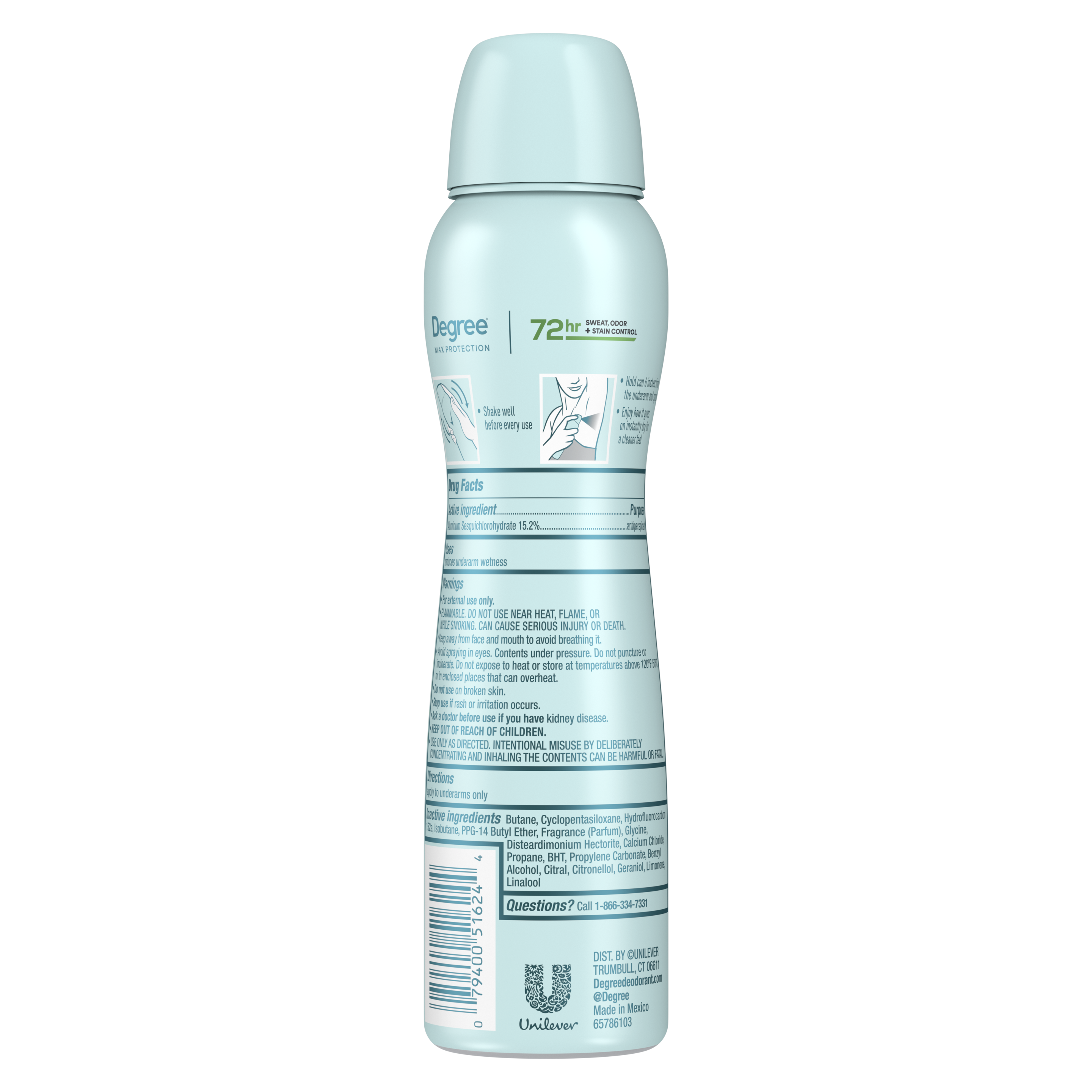Total Protection Pure Aloe Women's Antiperspirant Deodorant Dry Spray Front Pack Shot packshot